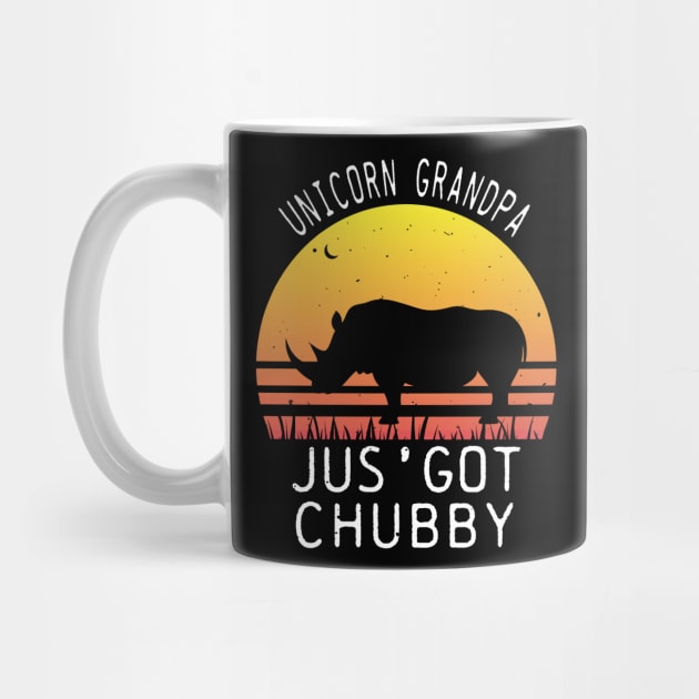 Unicorn Grandpa Jus' Got Chubby Funny Vintage Rhino Gift by SPOKN